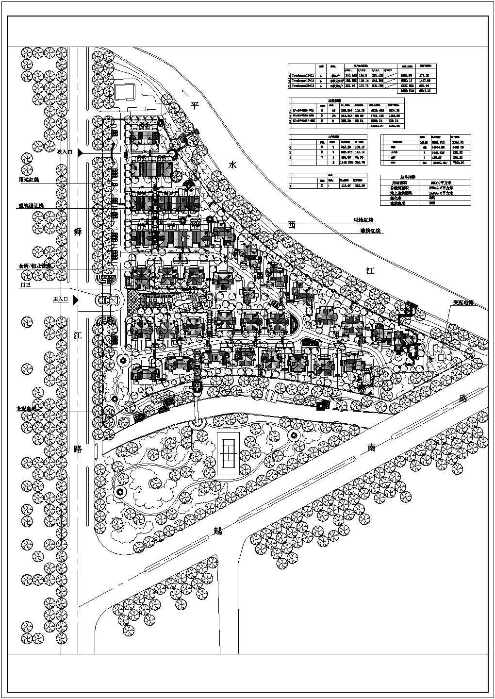 某高档小区规划总平面设计详细施工方案CAD图纸