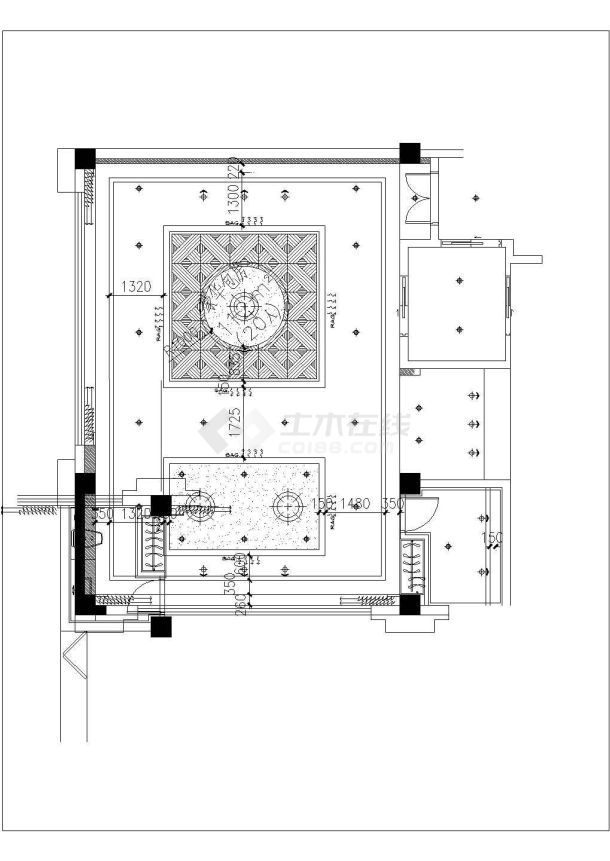 某五星级豪华酒店中餐厅室内装修设计cad全套施工图（含效果图）-图二