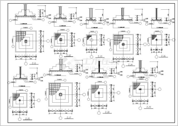 某多层混凝土框架结构教学楼设计cad全套结构施工图纸（ 含设计说明）-图二