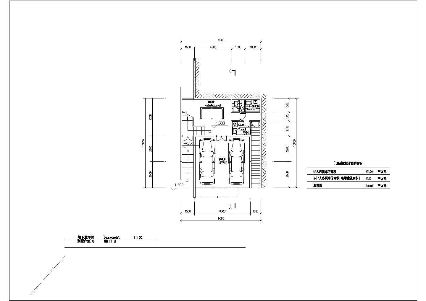 某带地下室别墅建筑结构设计CAD施工图带效果图