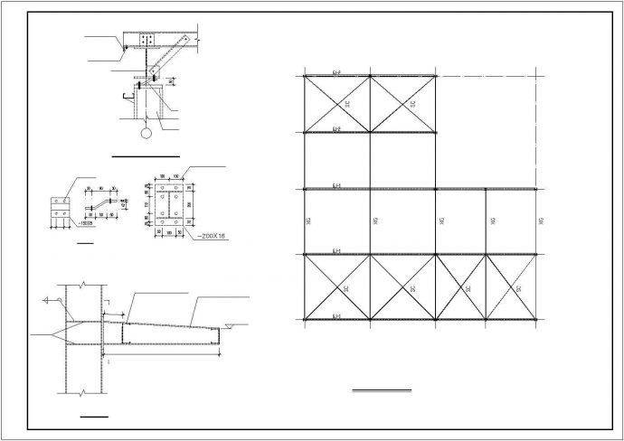 【最新】某工业区钢结构厂房设计方案CAD图纸_图1