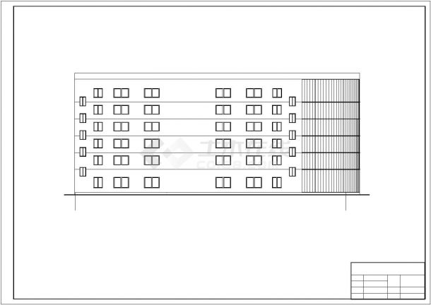 5810㎡六层钢框架结构办公楼建筑cad图纸毕业设计-图二