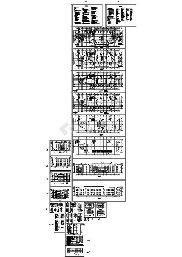 某四层框架结构县级医院急诊楼（112264.41㎡）设计cad全套建筑施工图（含设计说明）-图一