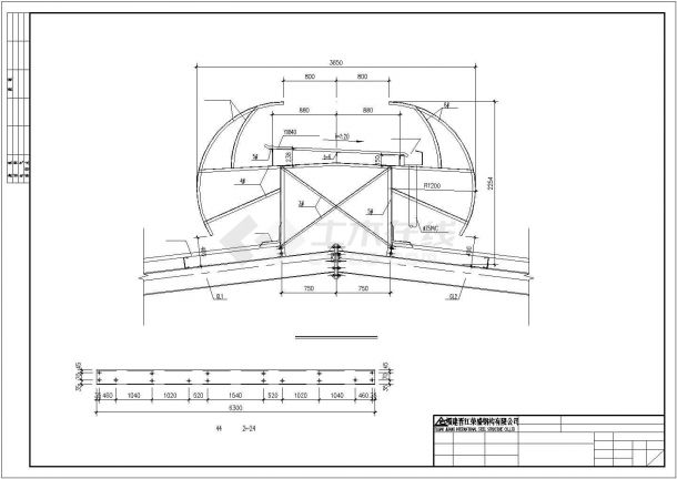 【最新】某钢结构气楼设计方案CAD图纸-图一