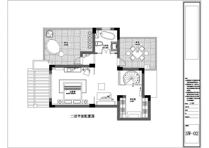 某二层框架结构简欧别墅室内装修设计cad全套施工图（含设计说明，含效果图）_图1