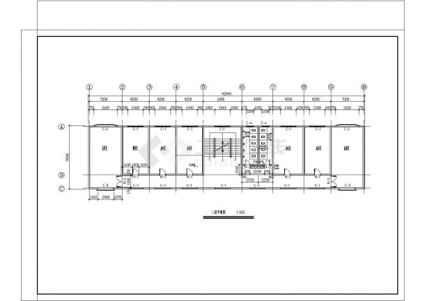 某二层砌体结构公司办公楼CAD图纸设计-图二
