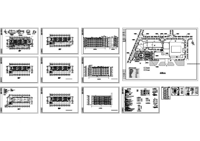 某学院五层框架结构教学楼（2516.96㎡）设计CAD全套建筑施工图纸（含设计说明）_图1