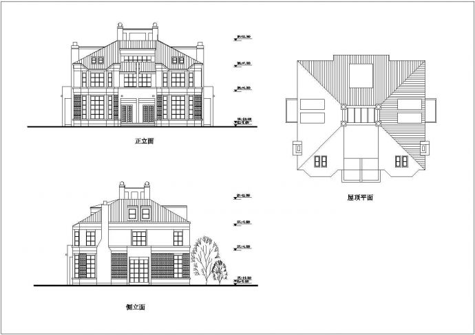 某二层框架结构简欧小别墅设计cad建筑方案图（含户型经济指标）_图1