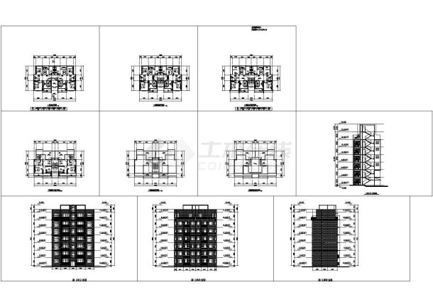 某小区7层住宅楼建筑设计CAD施工图（7层为复式）-图二