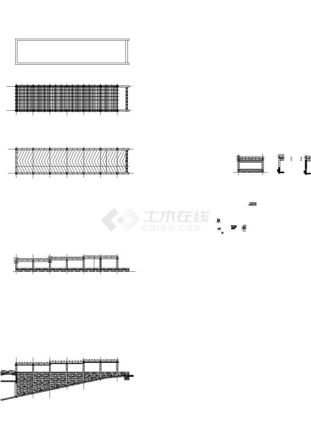 车库入口花架建筑设计施工图-图一