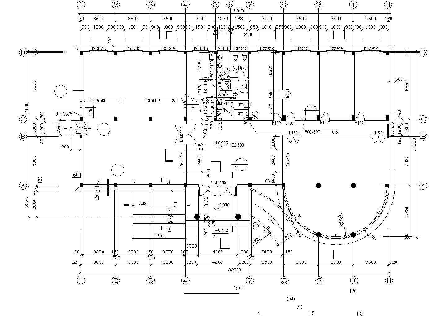 工具公司办公楼CAD施工图