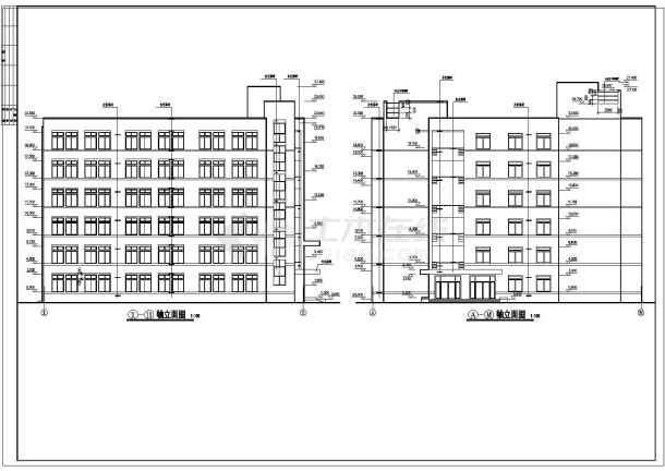 某地多层医学院教学楼建筑cad施工图-图一