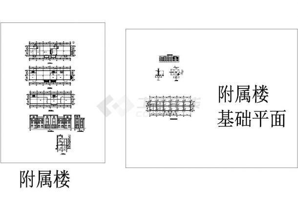 某医院三层框架结构附属楼设计cad全套建筑方案图（标注详细）-图一