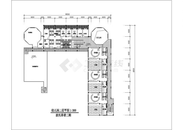 某地三层幼儿园建筑设计cad方案图纸-图二