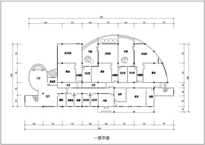 某小区两层幼儿园建筑设计CAD施工图_图1