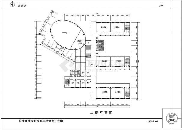 长沙某小学教学楼建筑设计图纸-图二