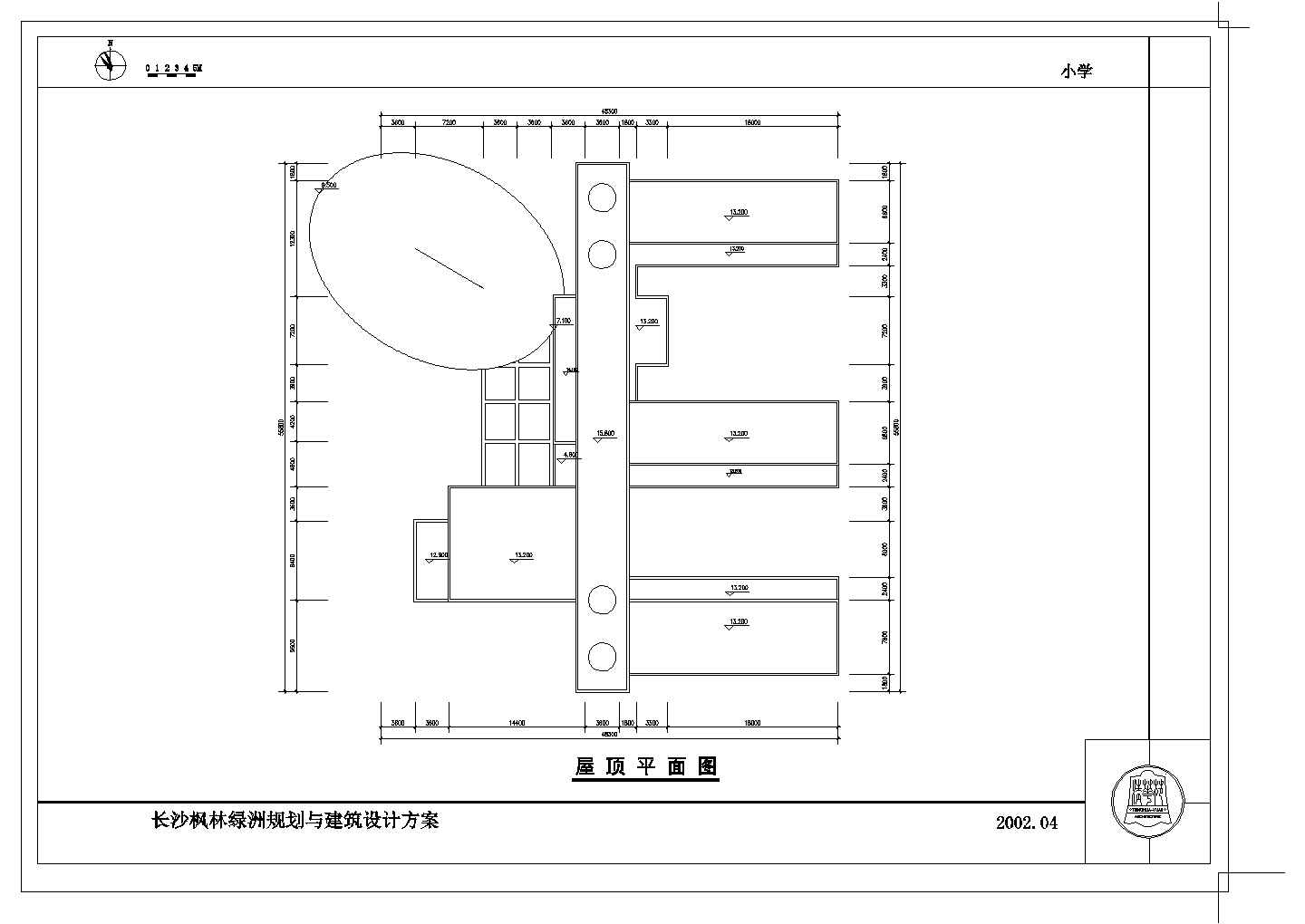 长沙某小学建筑设计cad方案图