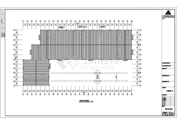 某跨度21米单层单山单跨门式钢架厂房设计cad全套结构施工图（含设计说明，含建筑设计）-图一