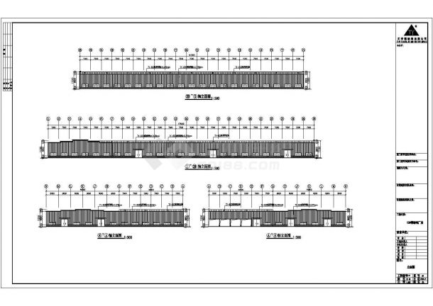 某跨度21米单层单山单跨门式钢架厂房设计cad全套结构施工图（含设计说明，含建筑设计）-图二