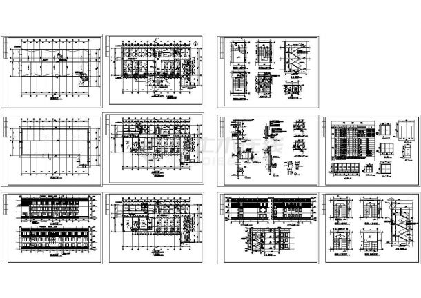 某市三层框架结构医院病房楼设计cad全套建筑施工图（甲级院设计）-图二