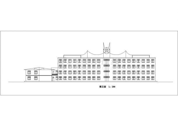 苏州市某实验小学2900平米4层框架教学楼平立剖面设计CAD图纸-图二