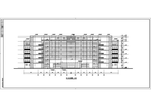 天津市某中学占地1900平米6层框架结构教学楼建筑设计CAD图纸-图二