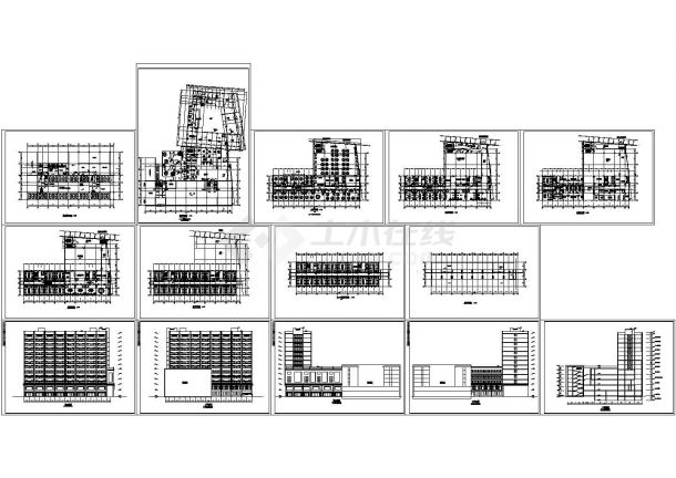 某高层框架结构现代风格星级酒店设计cad全套建筑图纸（含效果图）-图一