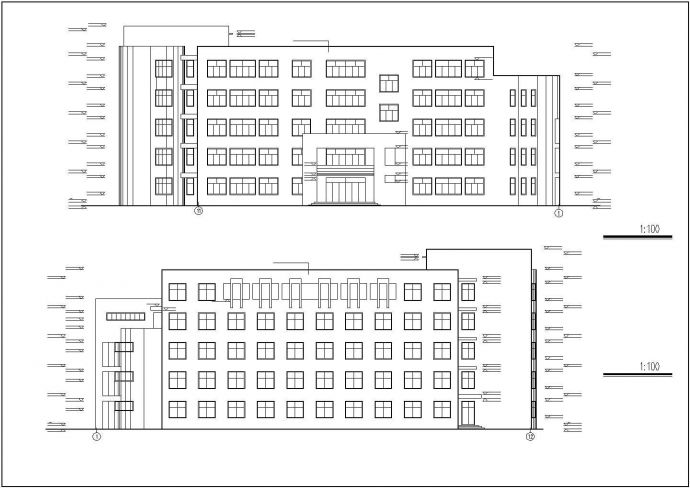 哈尔滨某高校3750平米五层框架结构教学综合楼建筑设计CAD图纸_图1