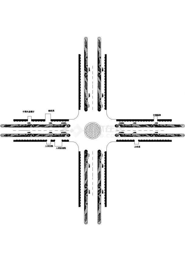 城市道路绿化设计cad图(含平面图)-图二