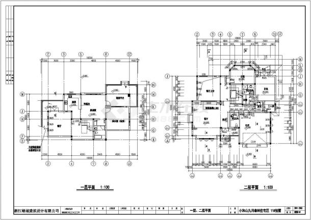 某三层框架结构简欧风格斜屋顶森林住宅别墅设计cad全套建筑施工图（标注详细）-图二