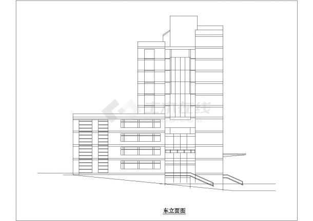 长沙市某重点大学1.3万平米11层框架结构教学实验大楼建筑设计CAD图纸-图二