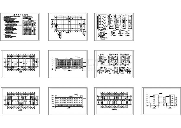 2198平米4层混合结构宿舍楼建筑设计CAD施工图-图二