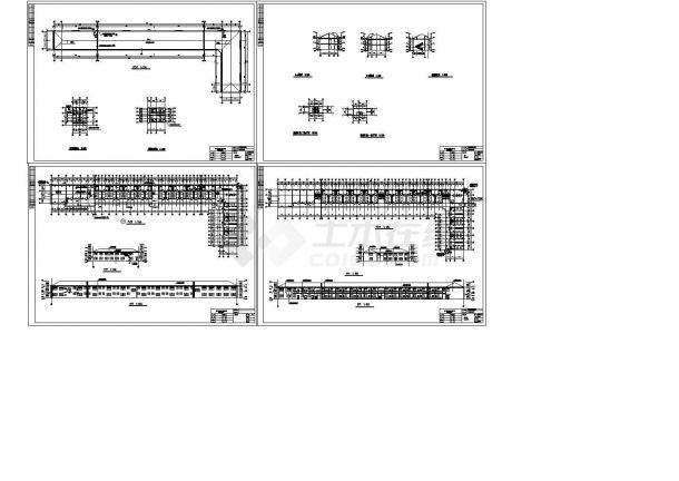 某市二层框架结构敬老院建筑方案设计cad全套图纸（标注详细）-图一