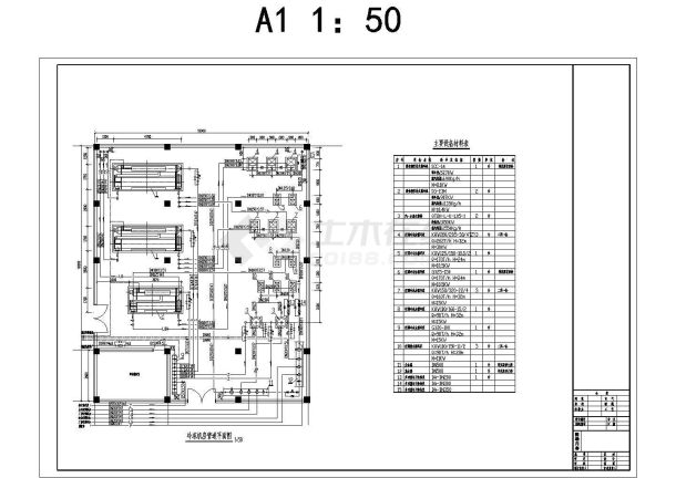 某冷冻机房管道平面设计cad施工图-图二