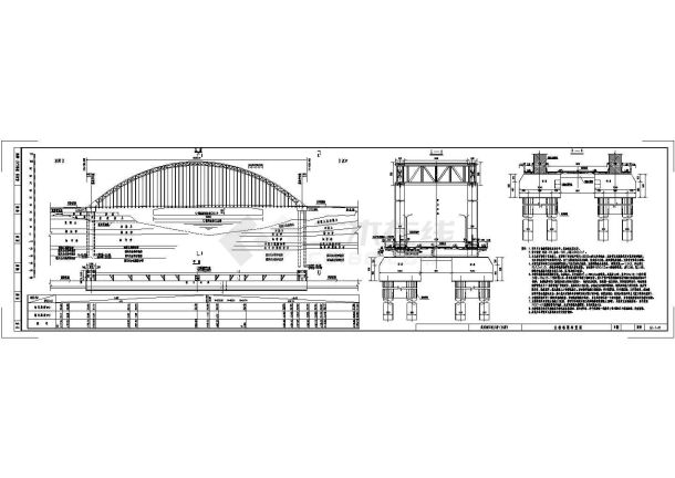 路桥图纸_晴川桥-下承式钢管混凝土系杆拱CAD图纸-图二
