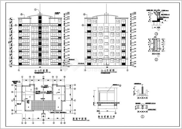 5套多层住宅楼建筑设计施工图纸-图一