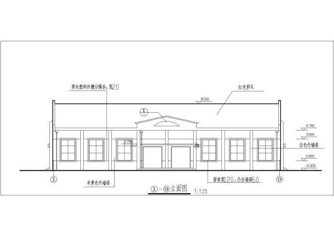深圳某工厂650平米单层砖混结构职工食堂建筑设计CAD图纸_图1