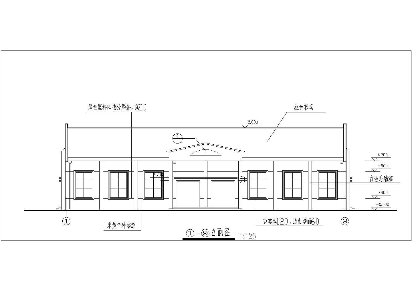 深圳某工厂650平米单层砖混结构职工食堂建筑设计CAD图纸