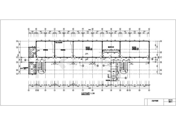 呼和浩特市某中学4千平米五层框架结构教学楼建筑设计CAD图纸-图一