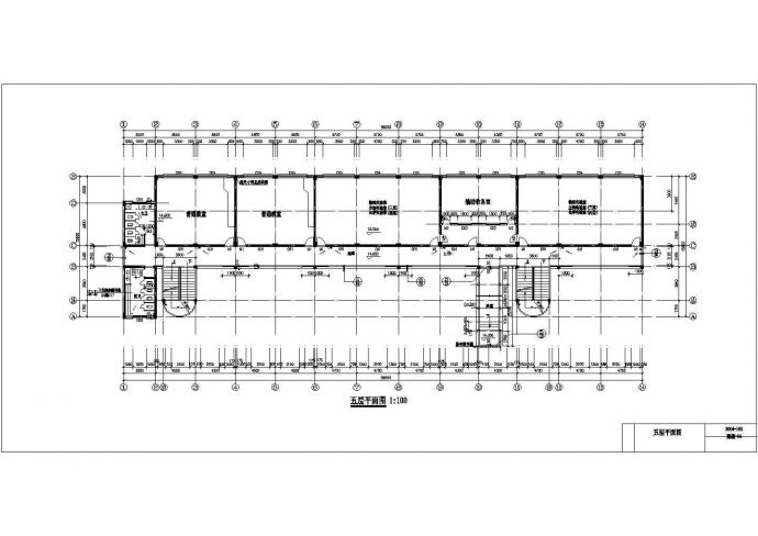 呼和浩特市某中学4千平米五层框架结构教学楼建筑设计CAD图纸_图1