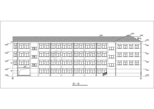 西安某大学1.2万平米4层钢混框架结构教学楼建筑设计CAD图纸（含夹层）-图二