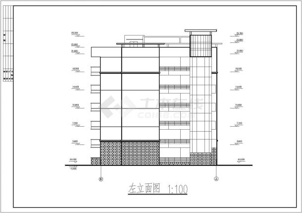 衡阳市某中学4200平米6层框架结构教学综合楼建筑设计CAD图纸-图一