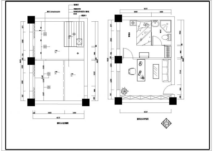广州市某星级大酒店内部双人客房装修设计CAD图纸_图1