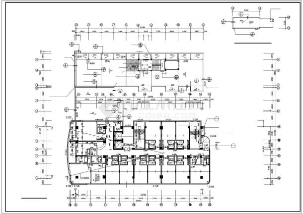 呼和浩特市某13层高档大酒店全套建筑设计CAD图纸-图二
