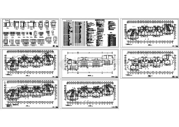 6370平米8层框架结构住宅楼建筑设计CAD施工图（含跃层）-图二