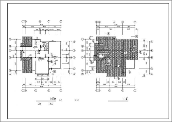 天津市二层中西独院别墅施工图含效果图_图1