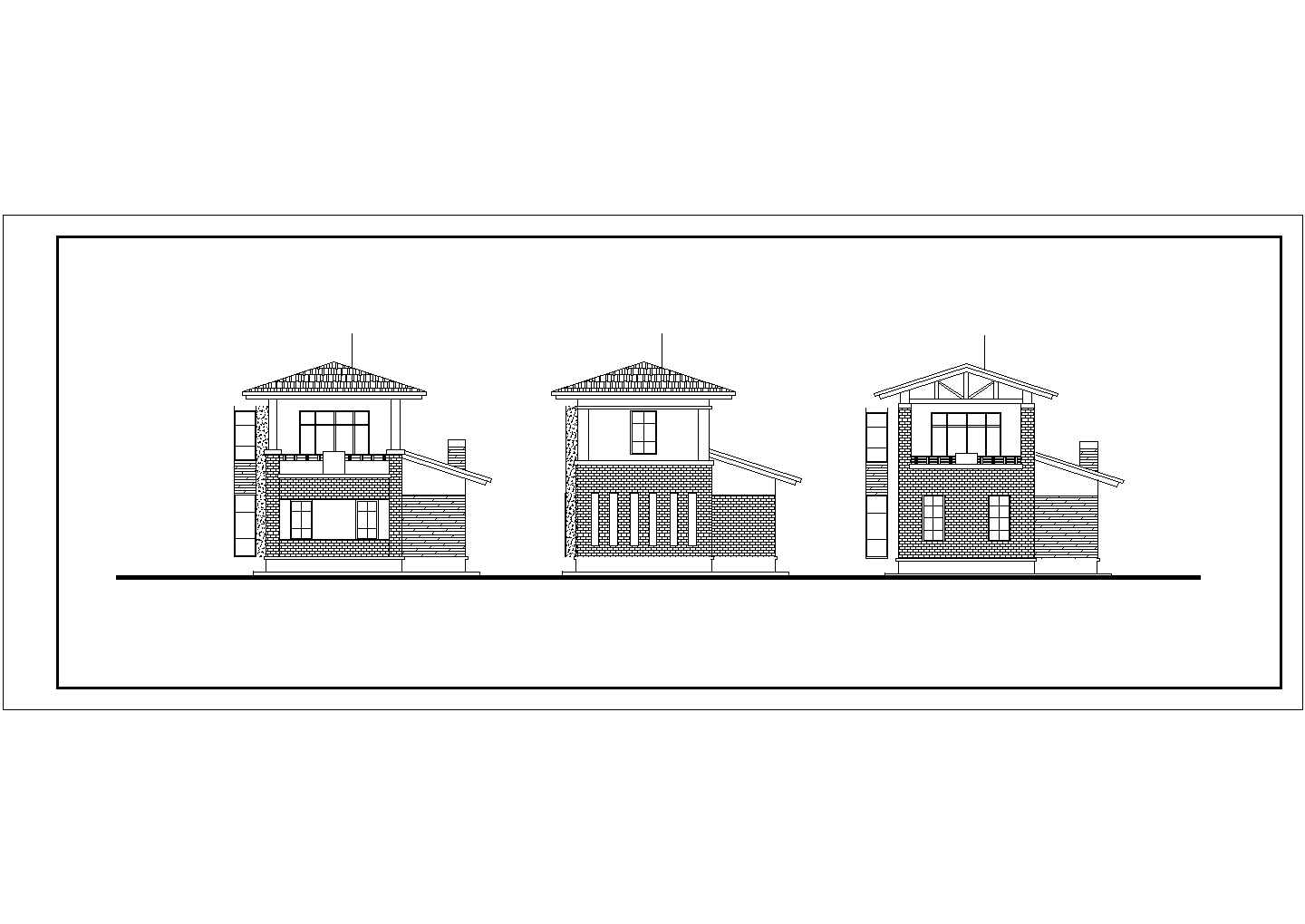 某两层独立式别墅方案设计图及效果图