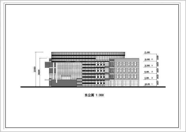 宁波某大学2.1万平米五层框架结构图书馆平立面设计CAD图纸-图一