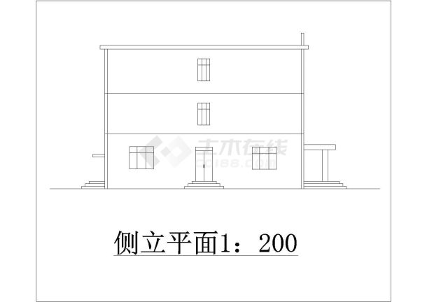 邯郸市某中学2600平米三层框混结构教学楼平立剖面设计CAD图纸-图一