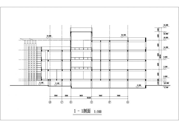 青海某大学1.7万平米五层框架结构教学综合楼平立剖面设计CAD图纸_图1